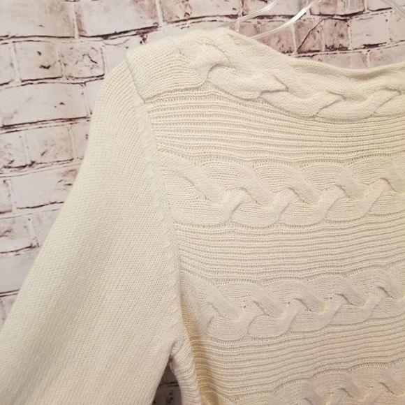 DANA BUCHMAN BNWT Cable Long Sleeve Sweater LARGE - Picture 3 of 8